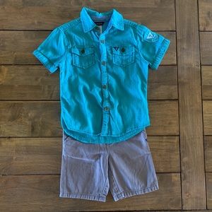 🧃Guess Button Down Matching Short Set 🧃